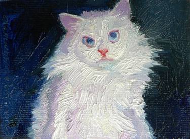 Original Impressionism Cats Paintings by Olena Kamenetska-Ostapchuk