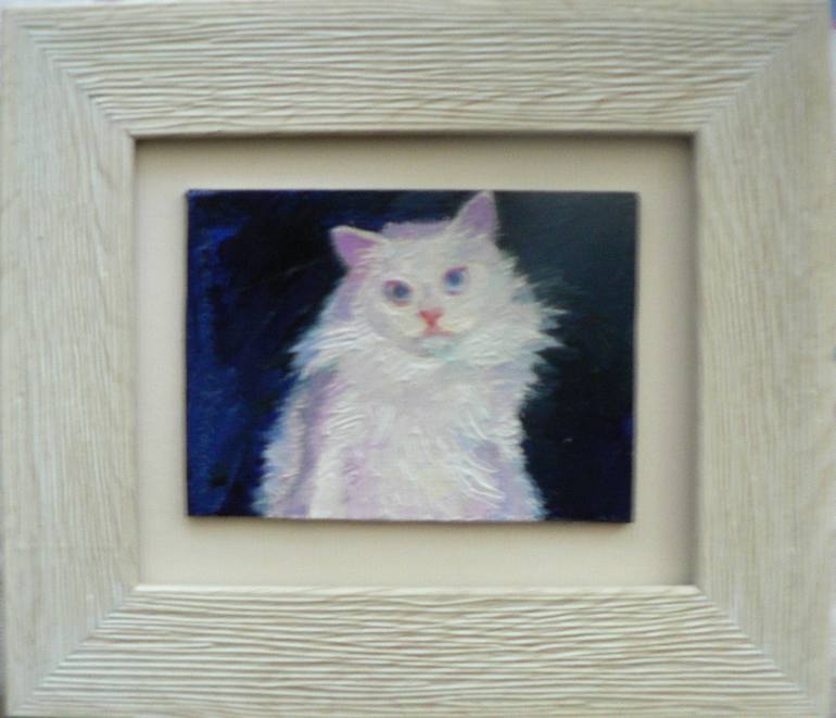 Original Impressionism Cats Painting by Olena Kamenetska-Ostapchuk