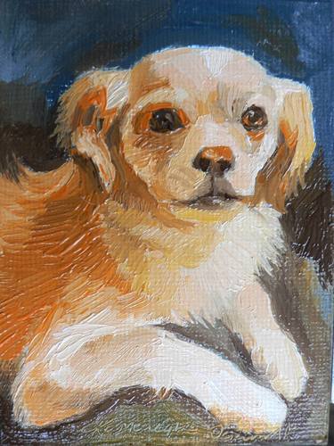 Original Impressionism Dogs Paintings by Olena Kamenetska-Ostapchuk