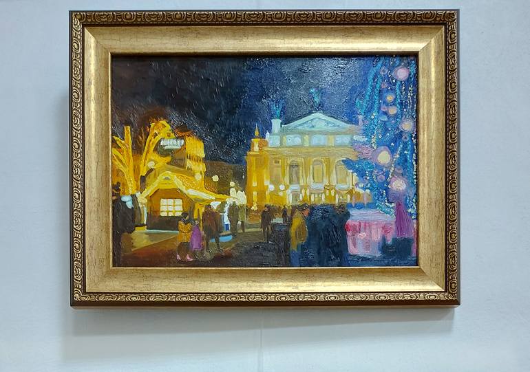 Original Figurative Cities Painting by Olena Kamenetska-Ostapchuk