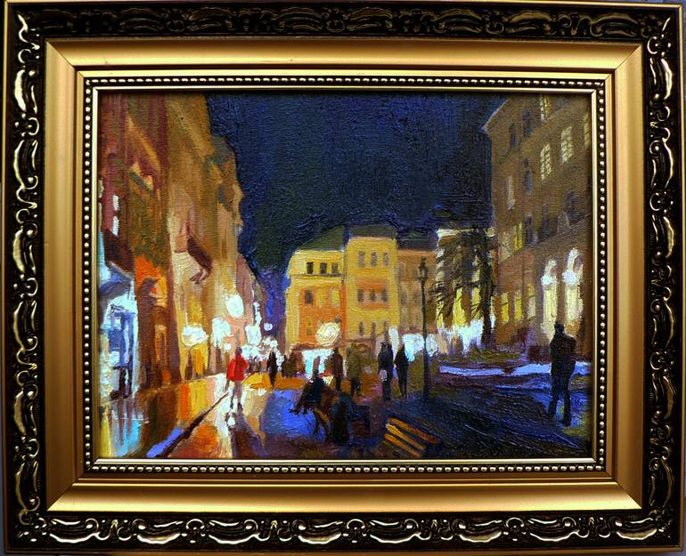 Original Figurative Cities Painting by Olena Kamenetska-Ostapchuk