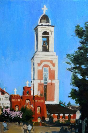Original Impressionism Architecture Painting by Olena Kamenetska-Ostapchuk