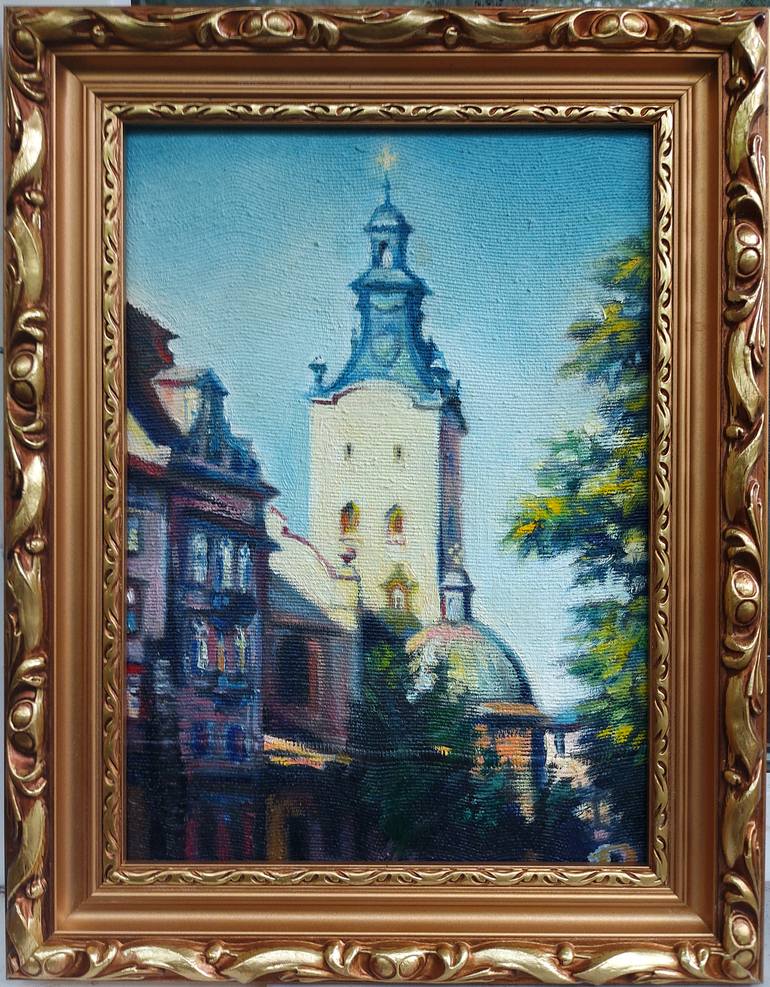 Original Impressionism Architecture Painting by Olena Kamenetska-Ostapchuk