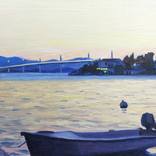 Boat. Evening. by Olena Kamenetska-Ostapchuk