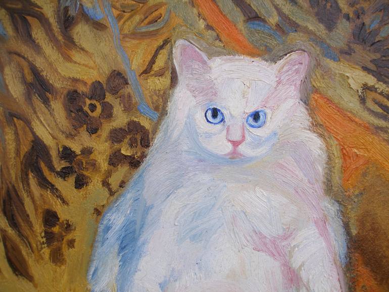 Original Realism Cats Painting by Olena Kamenetska-Ostapchuk