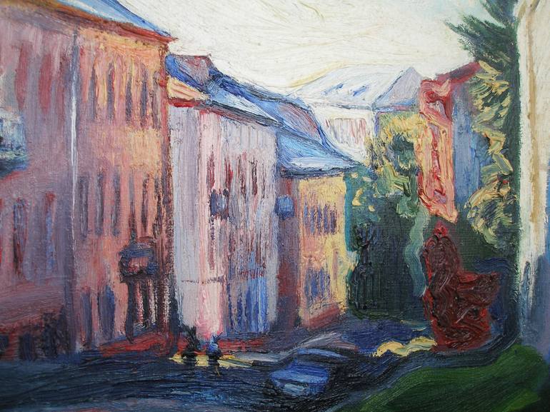 Original Impressionism Cities Painting by Olena Kamenetska-Ostapchuk
