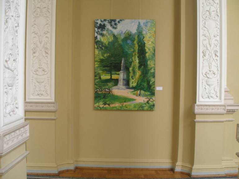 Original Impressionism Garden Painting by Olena Kamenetska-Ostapchuk