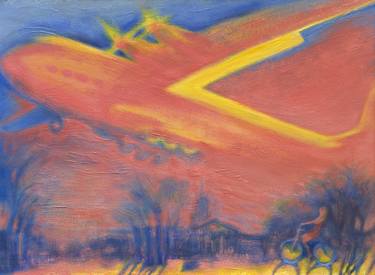 Print of Expressionism Airplane Paintings by Olena Kamenetska-Ostapchuk