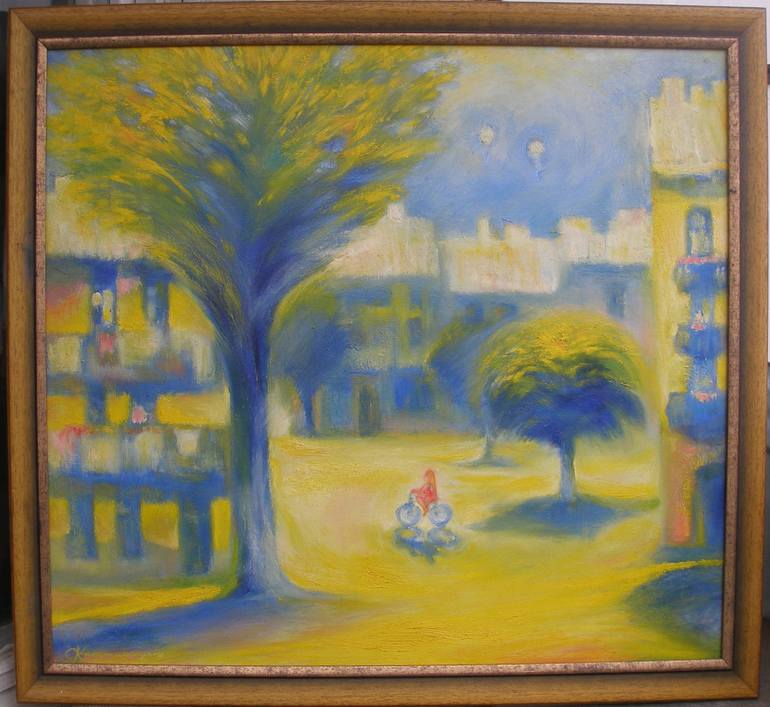 Original Impressionism Children Painting by Olena Kamenetska-Ostapchuk