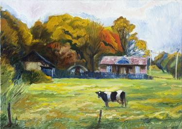 Original Rural life Paintings by Olena Kamenetska-Ostapchuk