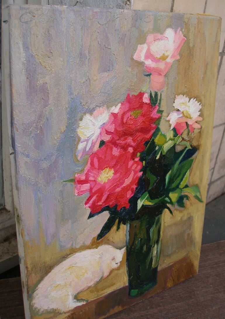 Original Impressionism Floral Painting by Olena Kamenetska-Ostapchuk