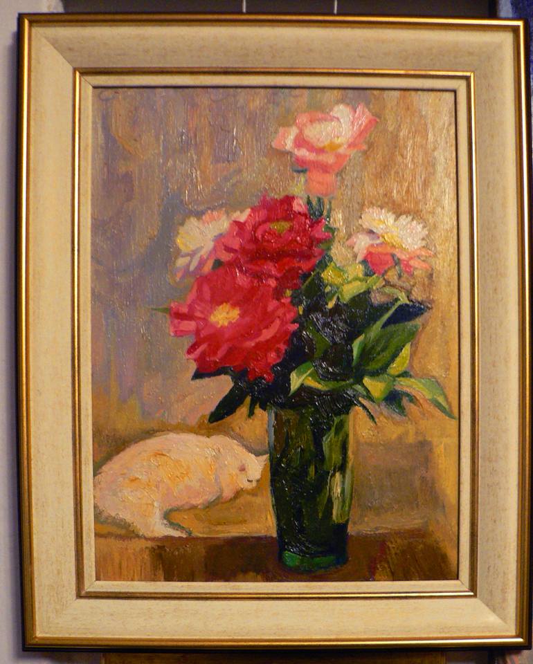Original Impressionism Floral Painting by Olena Kamenetska-Ostapchuk