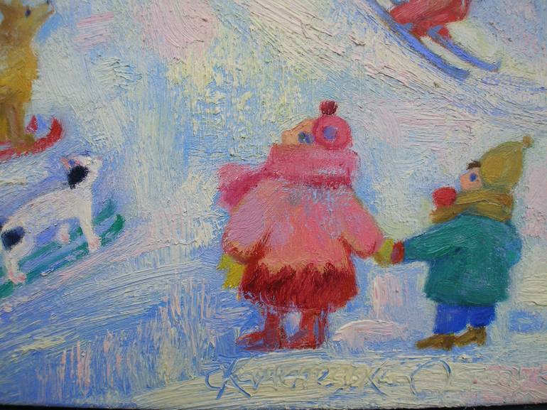 Original Fine Art Children Painting by Olena Kamenetska-Ostapchuk