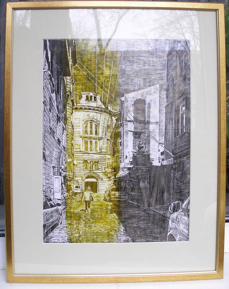 Original Figurative Architecture Drawing by Olena Kamenetska-Ostapchuk