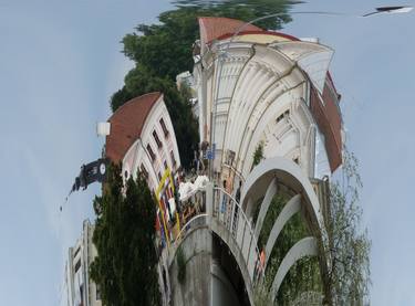 Tartu town hall, town hall sqaure and arch bridge thumb