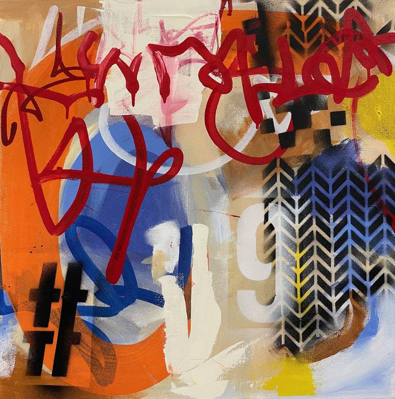 Original Abstract Expressionism Graffiti Paintings by Mg Stout