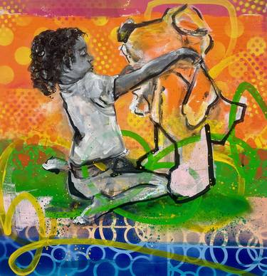 Original Expressionism Children Paintings by MG Stout
