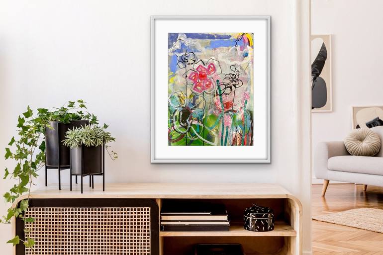 Original Abstract Floral Painting by MG Stout