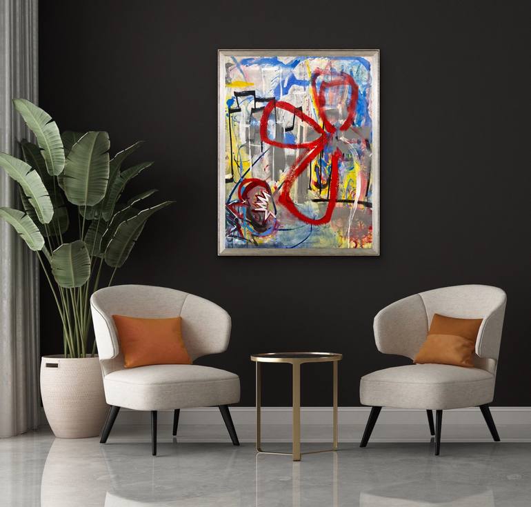 Original Abstract Expressionism Cities Painting by MG Stout