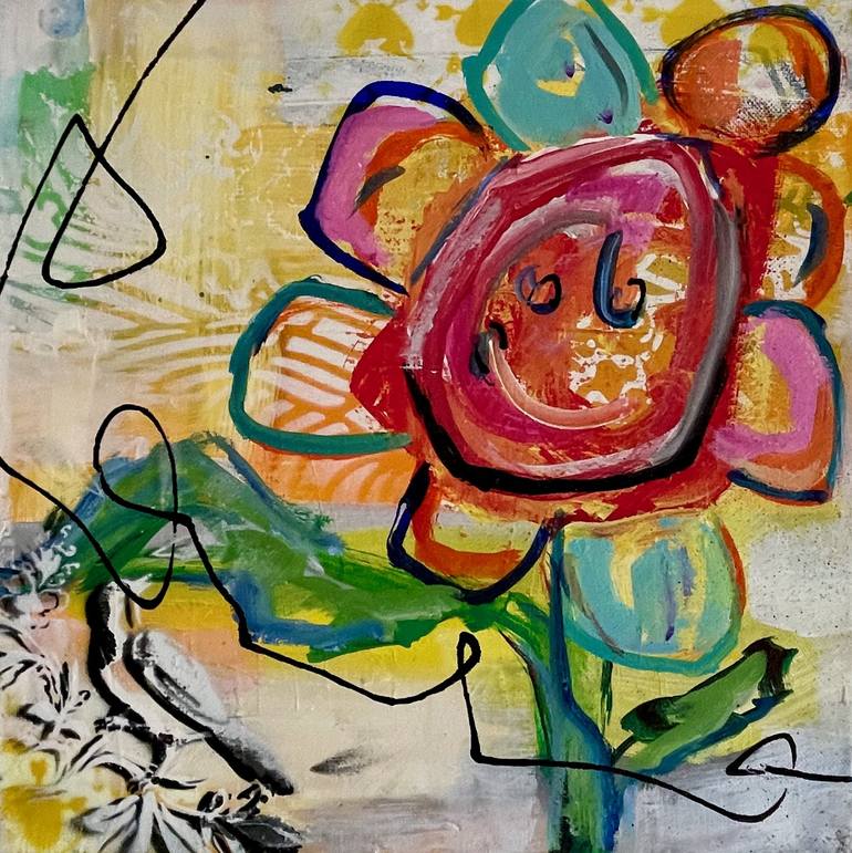 Original Dada Floral Paintings by Mg Stout