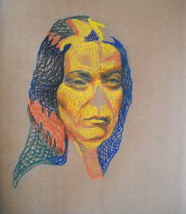 Print of Expressionism Portrait Drawings by Silvia Suarez Russi