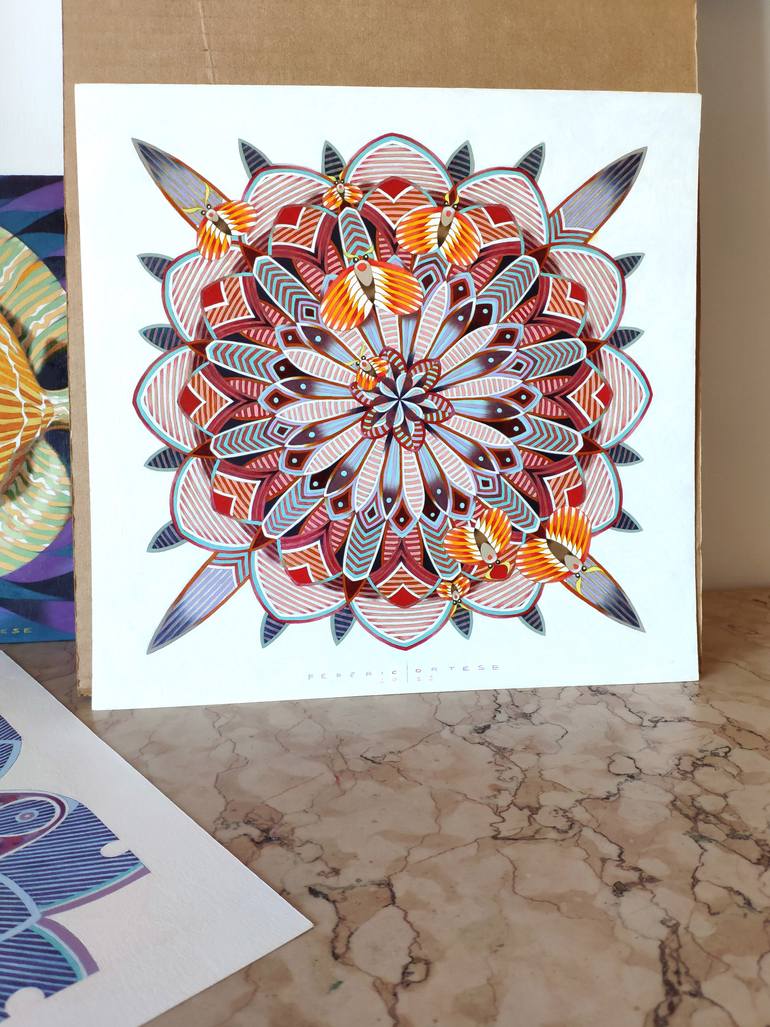 Original Abstract Geometric Painting by Federico Cortese