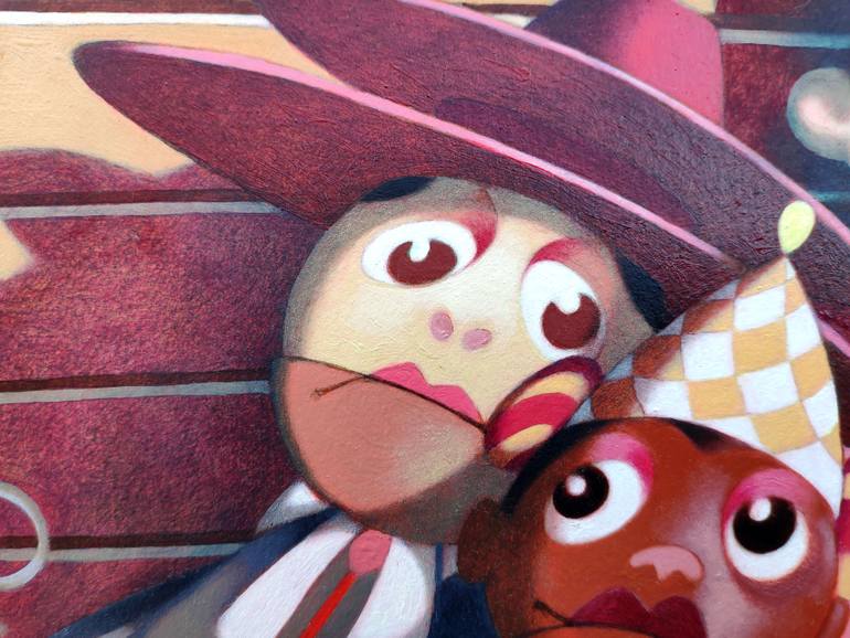 Original Surrealism Cartoon Painting by Federico Cortese