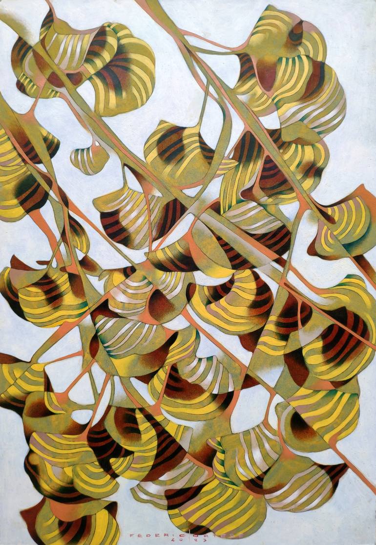 Original Floral Painting by Federico Cortese | Contemporary Art on Paper | Under the shadow of a tree