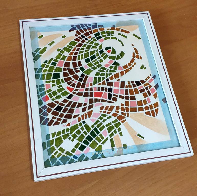 Original Geometric Abstract Painting by Federico Cortese