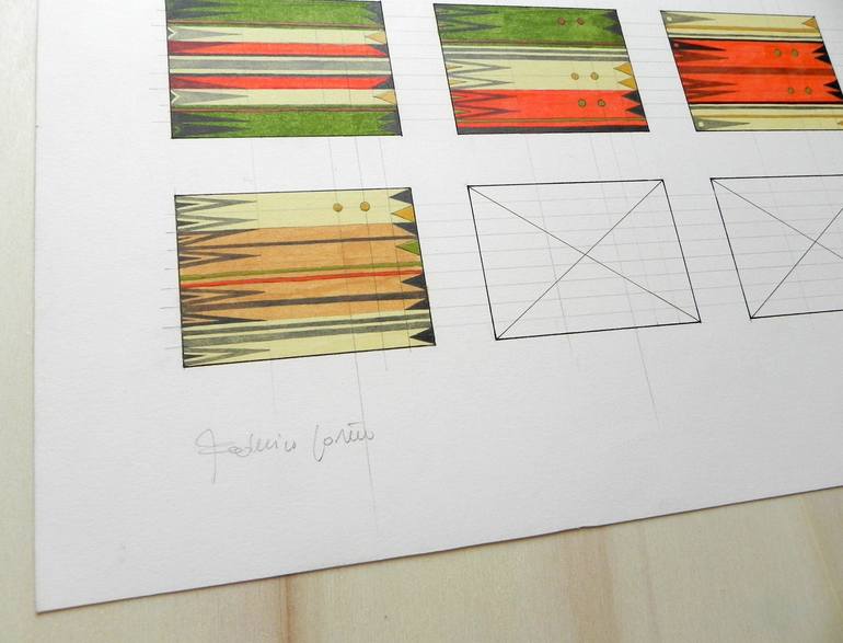 Original Abstract Geometric Drawing by Federico Cortese