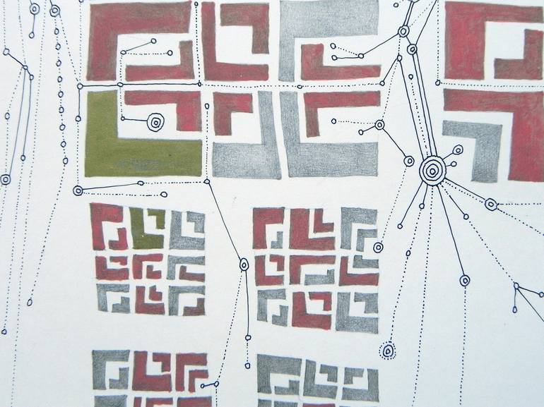 Original Abstract Geometric Drawing by Federico Cortese