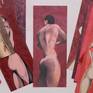 From the series “Mirror of desires”, oil and pencil on paper, 12 x 30 cm.

This is a naked body spied through the keyhole. The naked person, not knowing to be observed, he feels safe, he thinks he is alone. Who is hidden, who spies, seizes first the nakedness of the body, and this excites him, like a cheapish porn movie with an actor who masturbates behind a door, while someone in the next room is having sex.

www.federicocortese.com