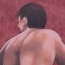 From the series “Mirror of desires”, oil and pencil on paper, 12 x 30 cm.

This is a naked body spied through the keyhole. The naked person, not knowing to be observed, he feels safe, he thinks he is alone. Who is hidden, who spies, seizes first the nakedness of the body, and this excites him, like a cheapish porn movie with an actor who masturbates behind a door, while someone in the next room is having sex.

www.federicocortese.com