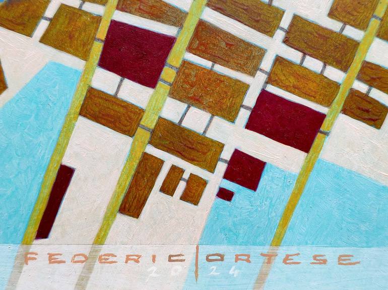 Original Geometric Abstract Painting by Federico Cortese