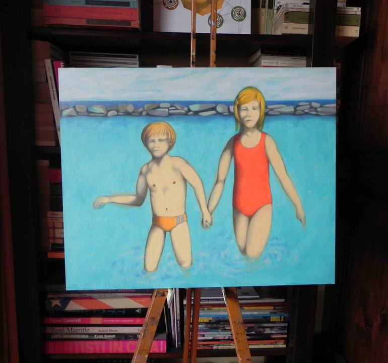 Original Figurative Children Painting by Federico Cortese