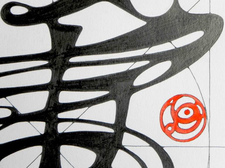Original Abstract Expressionism Calligraphy Drawing by Federico Cortese