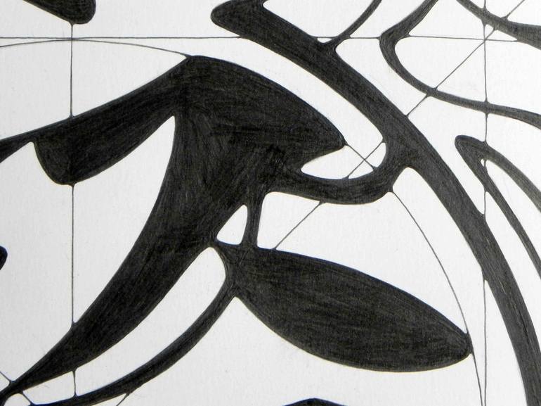 Original Abstract Calligraphy Drawing by Federico Cortese