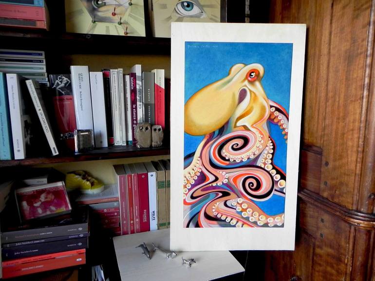 Original Art Deco Animal Painting by Federico Cortese