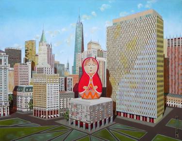 Print of Surrealism Cities Paintings by Federico Cortese