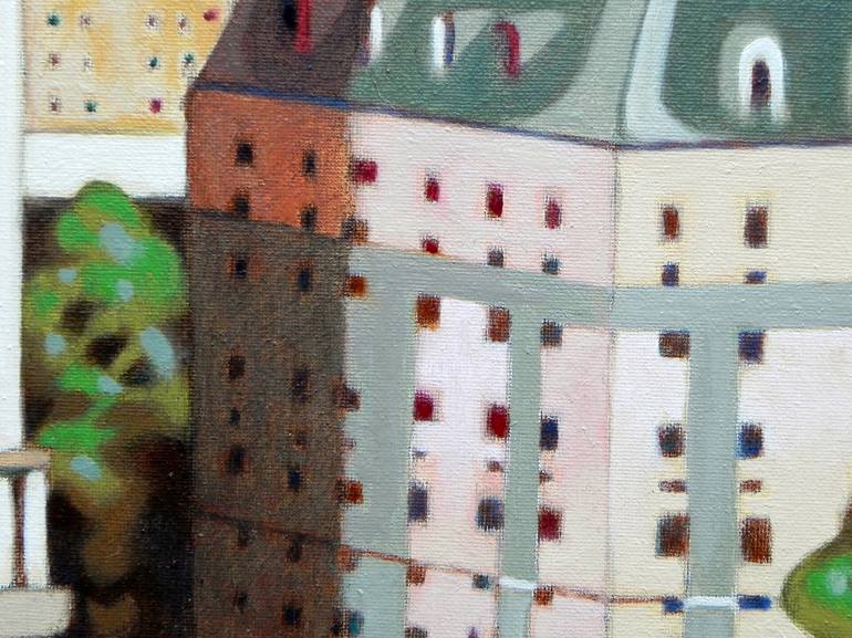 Original Surrealism Cities Painting by Federico Cortese