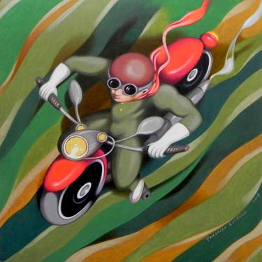 Print of Expressionism Motorcycle Paintings by Federico Cortese