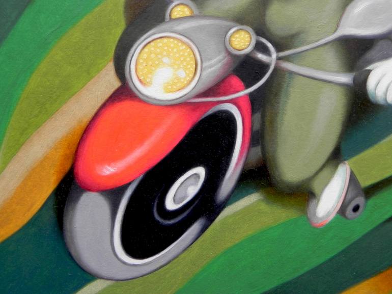 Original Expressionism Motorcycle Painting by Federico Cortese