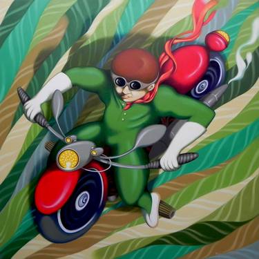 Original Motorbike Paintings by Federico Cortese