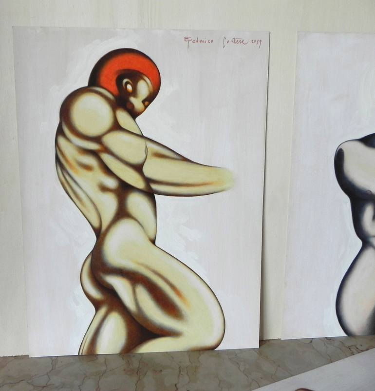 Original Expressionism Nude Painting by Federico Cortese