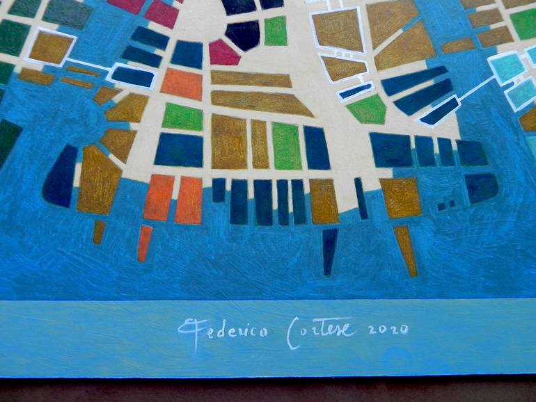 Original Art Deco Abstract Painting by Federico Cortese