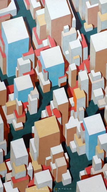 Print of Cubism Architecture Paintings by Federico Cortese