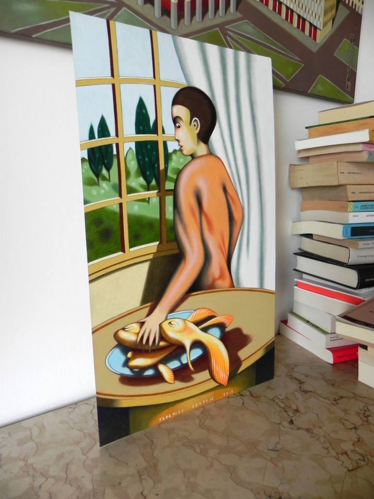 Original Figurative Home Painting by Federico Cortese