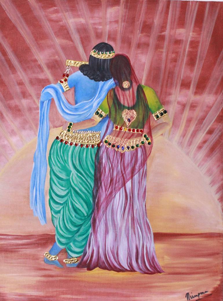 krishna radha Painting by nirupma misra | Saatchi Art