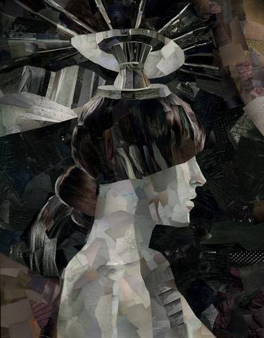 Original Surrealism Portrait Collage by Olga Ornata