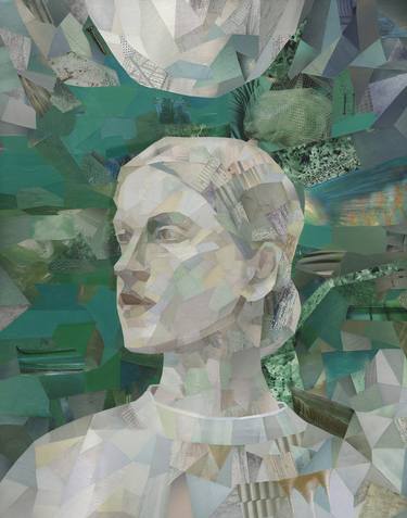 Original Surrealism Portrait Collage by Olga Ornata